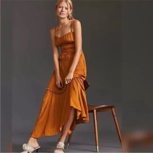 - Anthropologie ruched slip dress